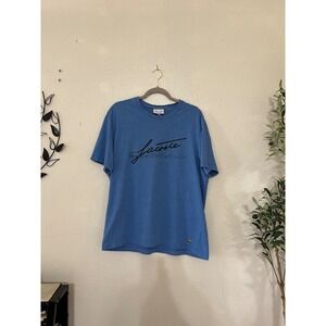 Lacoste Mens Regular Fit Script Logo Graphic T-Shirt Blue XXL FR 7 FA13751-07